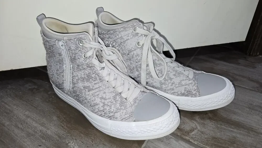 Converse Chuck Taylor All-Star Mid Selene Winter Knit Women's Shoes Size 8 Gray